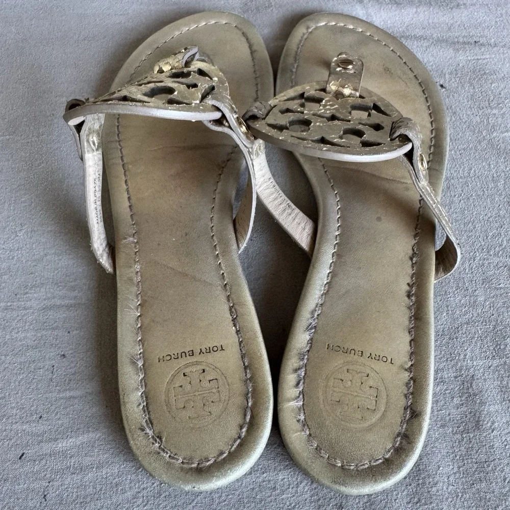 Size 9m - Tory Burch Women's Miller Gold Slip On Sandel's